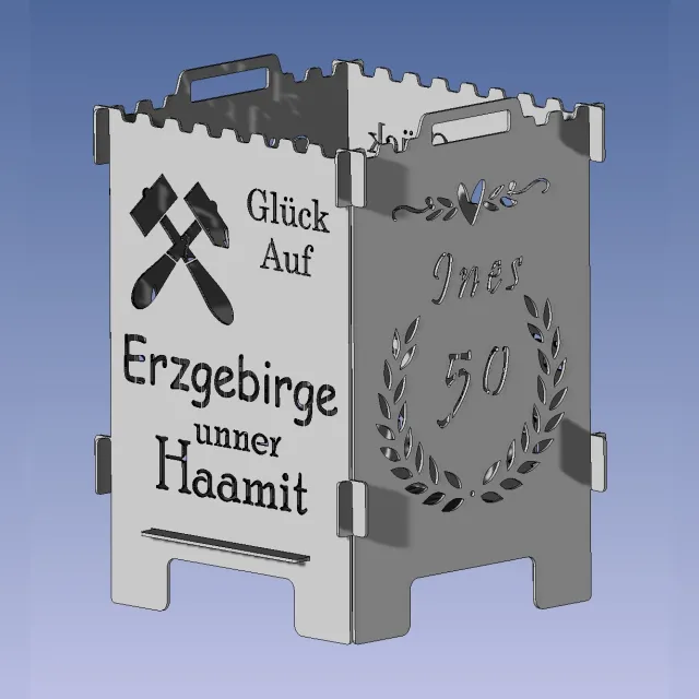 Feuerlaterne Glück Auf, Erzgebirge unner Haamit