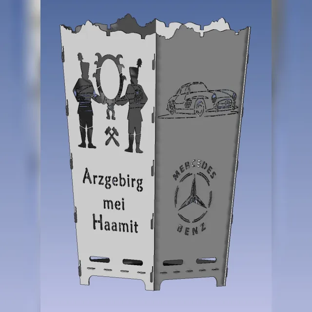 Feuerkorb-Motiv „Arzgebirg mei Haamit“ (006-FK)
