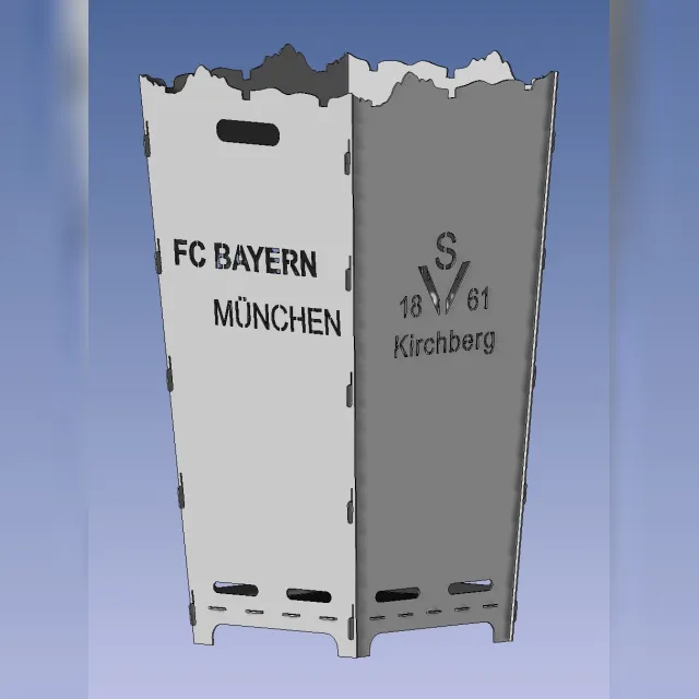 Feuerkorb mit Vereinslogo