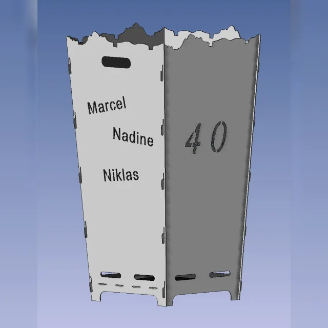 Feuerkorb „40“ und Namen