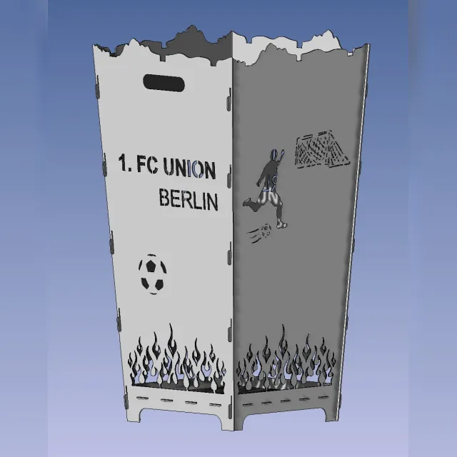Feuerkorb Fußballspieler, Tor, Ball