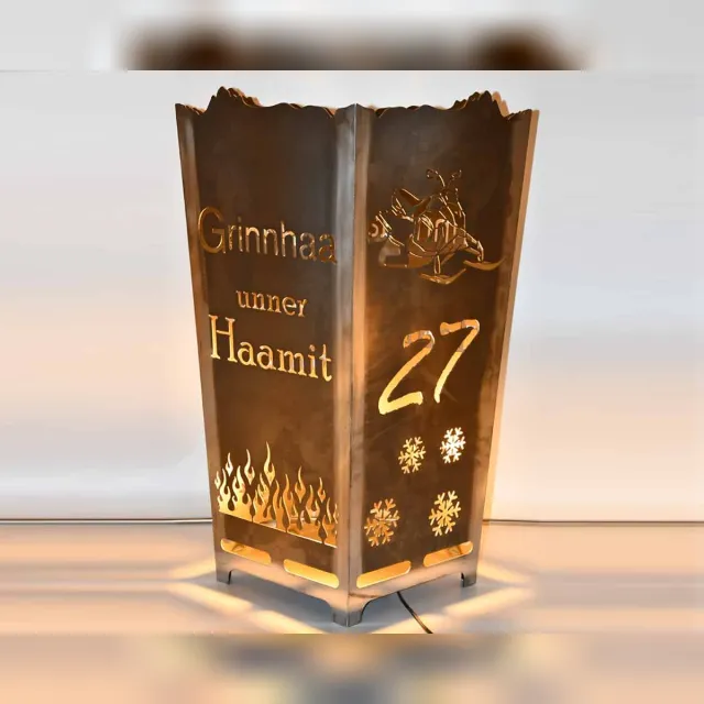 Feuerkorb „Grinnhaa unner Haamit“