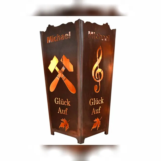 Feuerkorb Notenschlüssel & Schlägel und Eisen