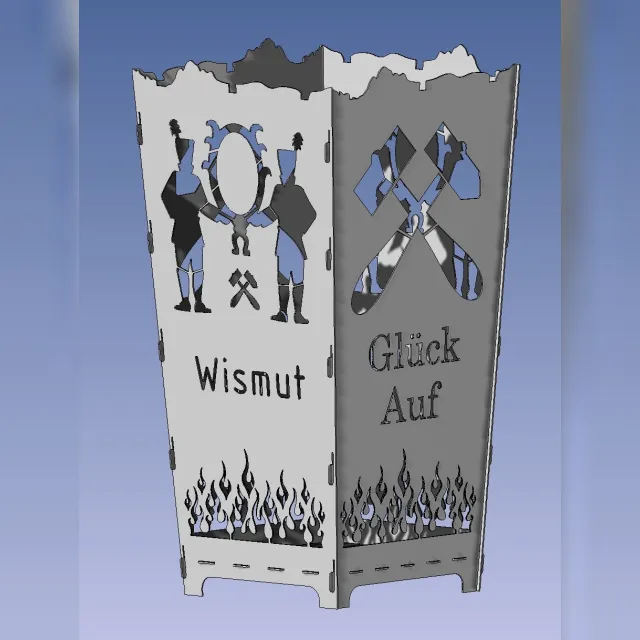 Feuerkorb Motiv Wismut Glück Auf