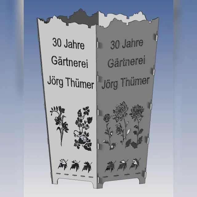 Feuerkorb Firmenjubiläum Gärtnerei